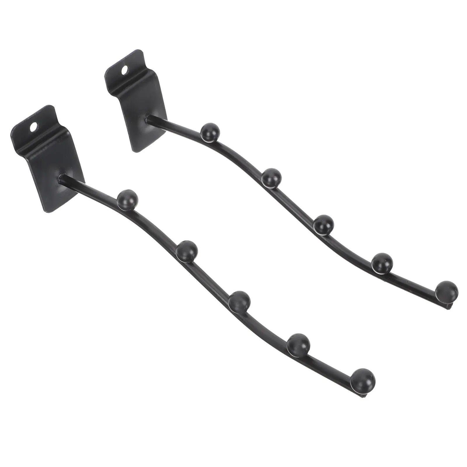 

2 Pcs Groove Plate Flute Rack Black Hooks Guitar Holder Hanger Wall Display Trumpet Stand Iron Saxophone Ukulele