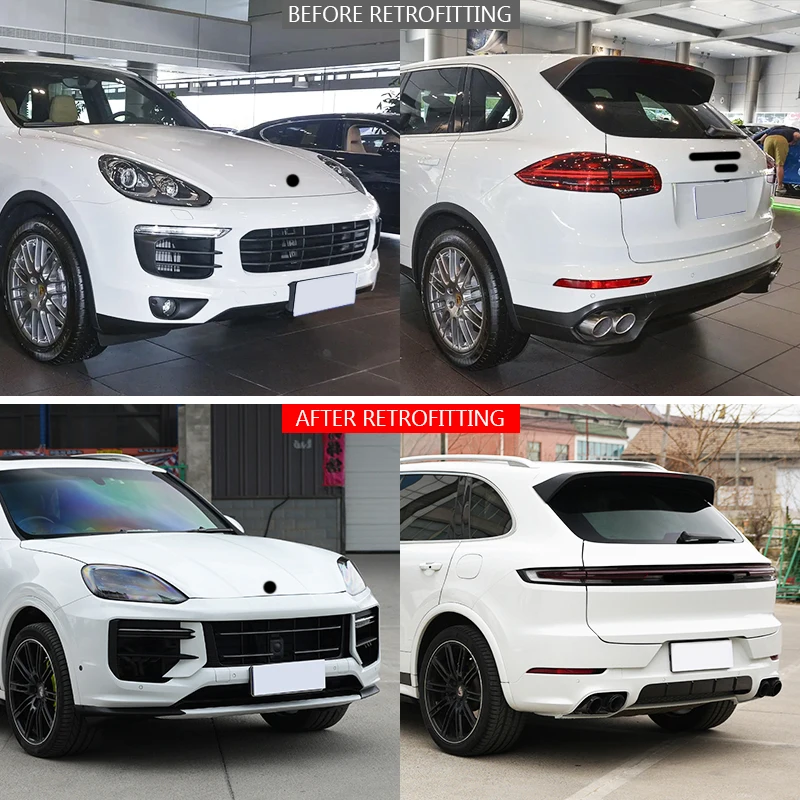 Car Modification Upgrade 2024 Turbo GT Body Kit Front Bumper LED Headlights Sport Exhaust for Cayenne 2011-2017 Car Bodykit