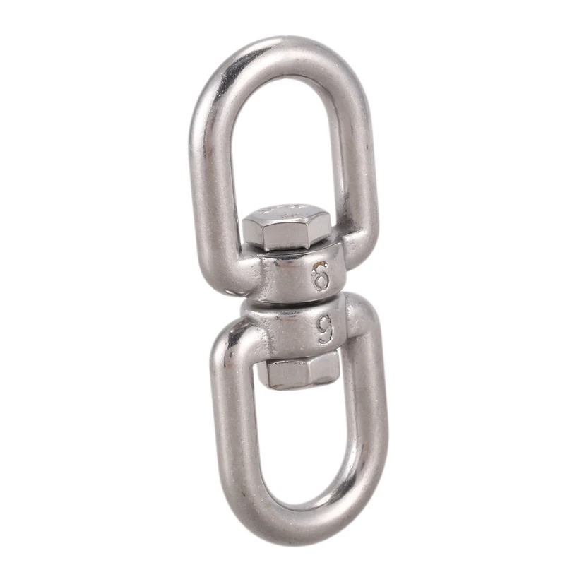 2X Marine Mooring Stainless Steel 6Mm 15/64 Inch Eye To Eye Swivel Ring