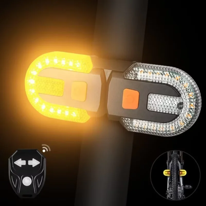 

Bicycle Turn Signal Lights Wireless Remote Control Taillight LED Warning Tail Lamp USB Rechargeable Rear Lights Bike Accessories