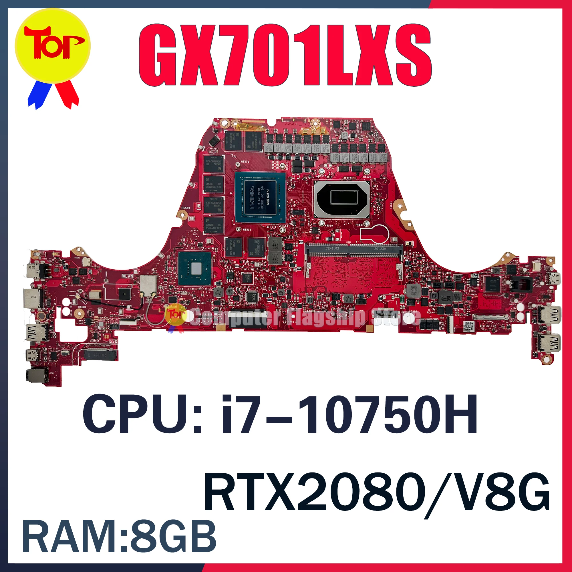 

KEFU GX701LXS Laptop Motherboard For ASUS ROG Zephyrus S17 GX701LXS GX701LX Mainboard W/i7-10750H RTX2080/V8G 8GB-RAM 100% Test