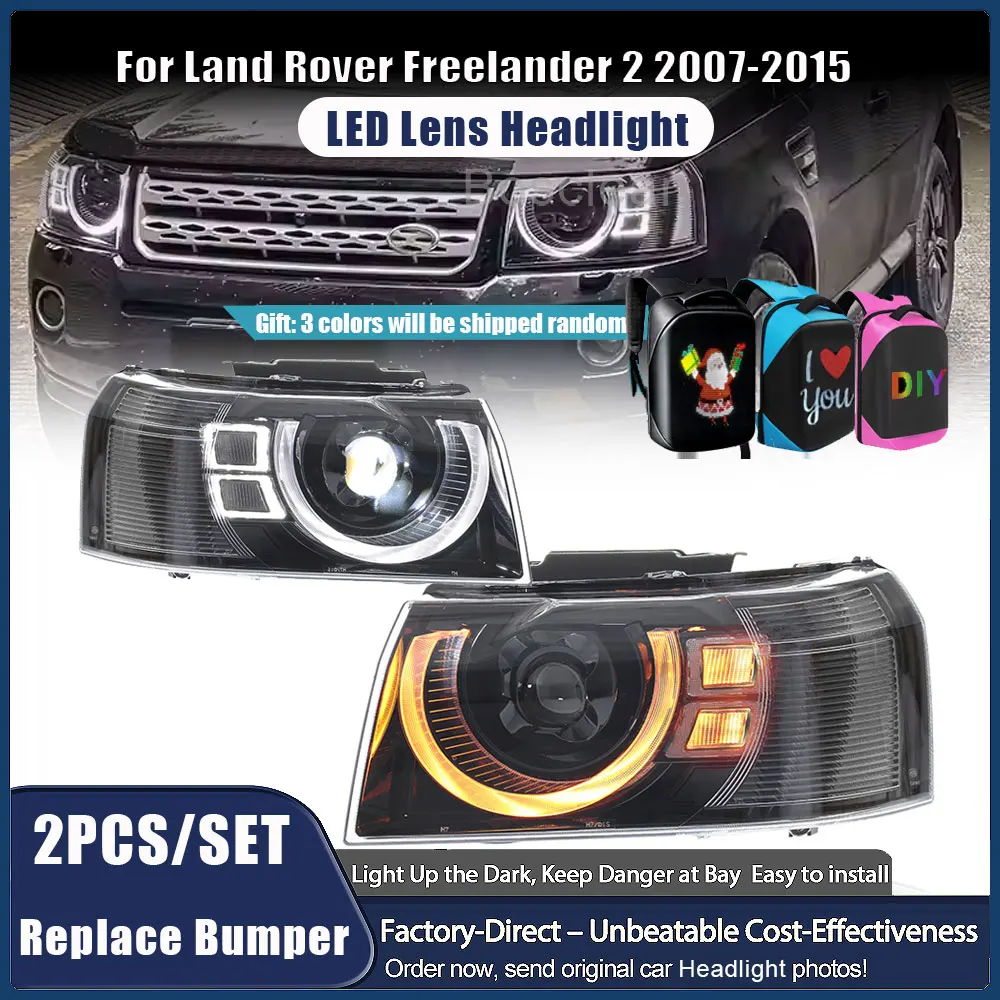 LED Headlights Assembly for Land Rover Freelander 2 2010-2015 Matrix Led Lens Headlamps Daytime Lights Running Turn Signal Light
