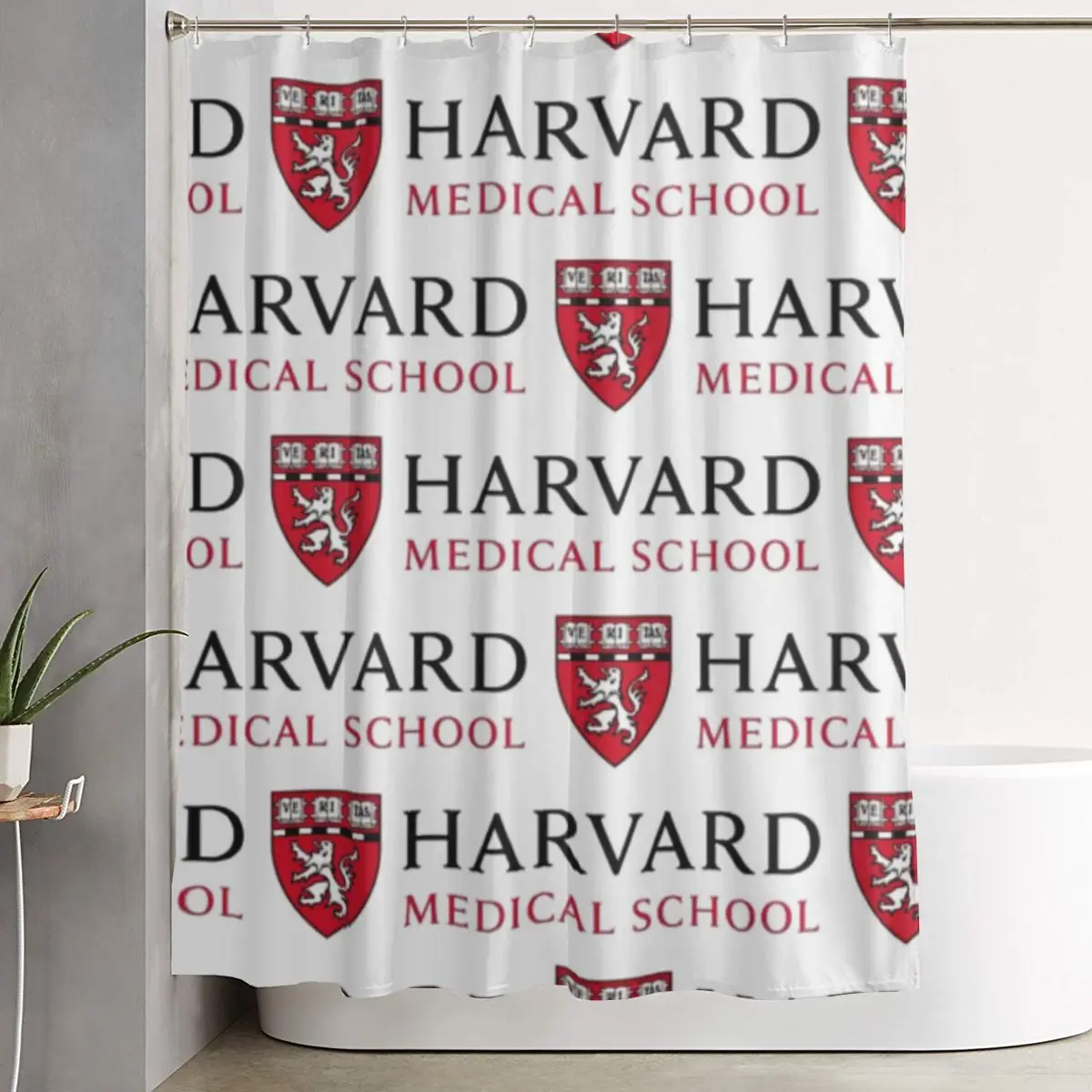 

Harvard Medical School Shower Curtain Bathroom Polyester Waterproof Bath Curtains with Hooks