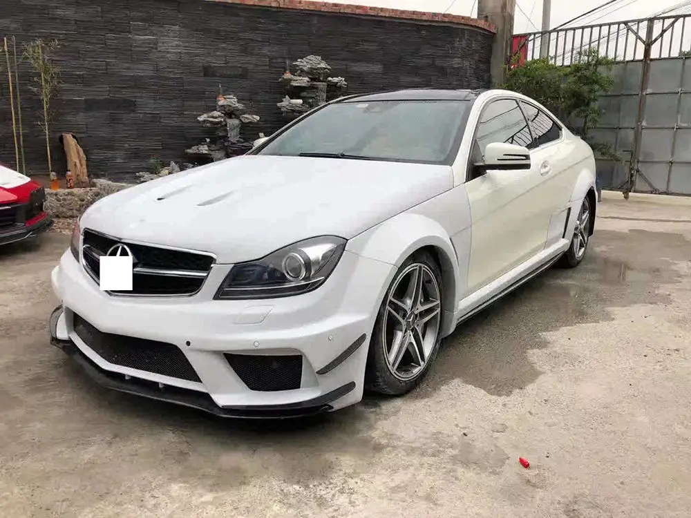 Full Set Carbon Fiber Fibre Bodykit Wide Body Kit with Hood Front Rear Bumper For Mercedes Benz W204 AMG C63 2007-2014