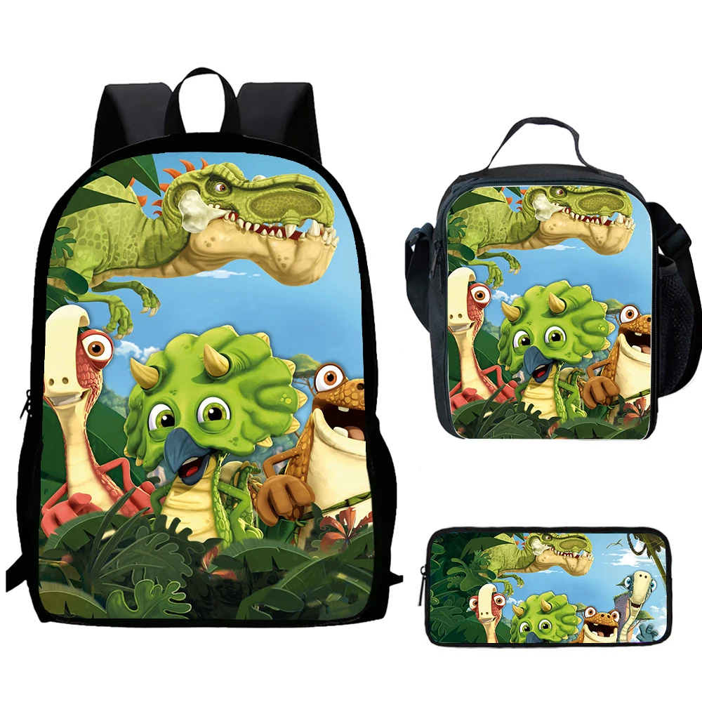 3pcs-dinosuar-football-print-child-school-backpack-with-lunch-bags-pencil-bags-forlight-weight-child-school-bags