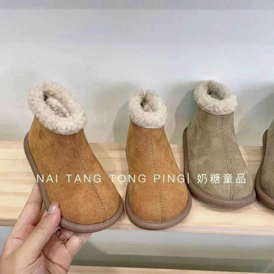 2024 Fashion Kids Boots Winter Plush Warm Kids Snow Boots Toddler Warm Baby Shoes Soft Sole Toddler Baby Shoes