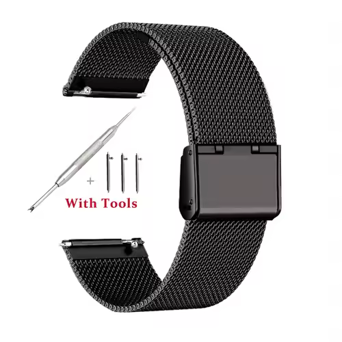 18mm 20mm 22mm 24mm Width Quick Release Full Stainless Steel Watchband Wristwatch Universal Flat Head Watch Strap Accessories - Image 12