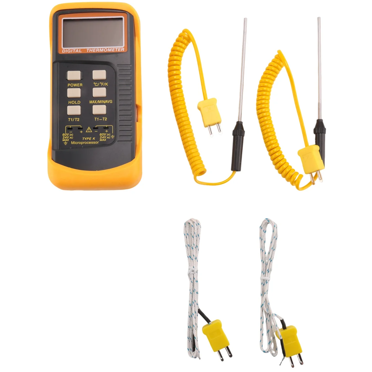 Thermocouple numérique de type K Therye.com (-50 °C-1300 °C) avec canaux touristes, 4 sondes, déterminer la haute température