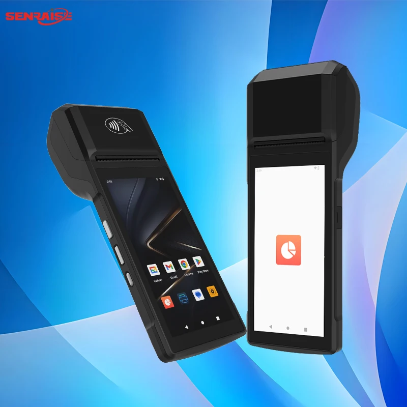 Senraise 4G Wireless WIFI Handheld Portable Mobile Android 13 POS Machine with Thermal Printer