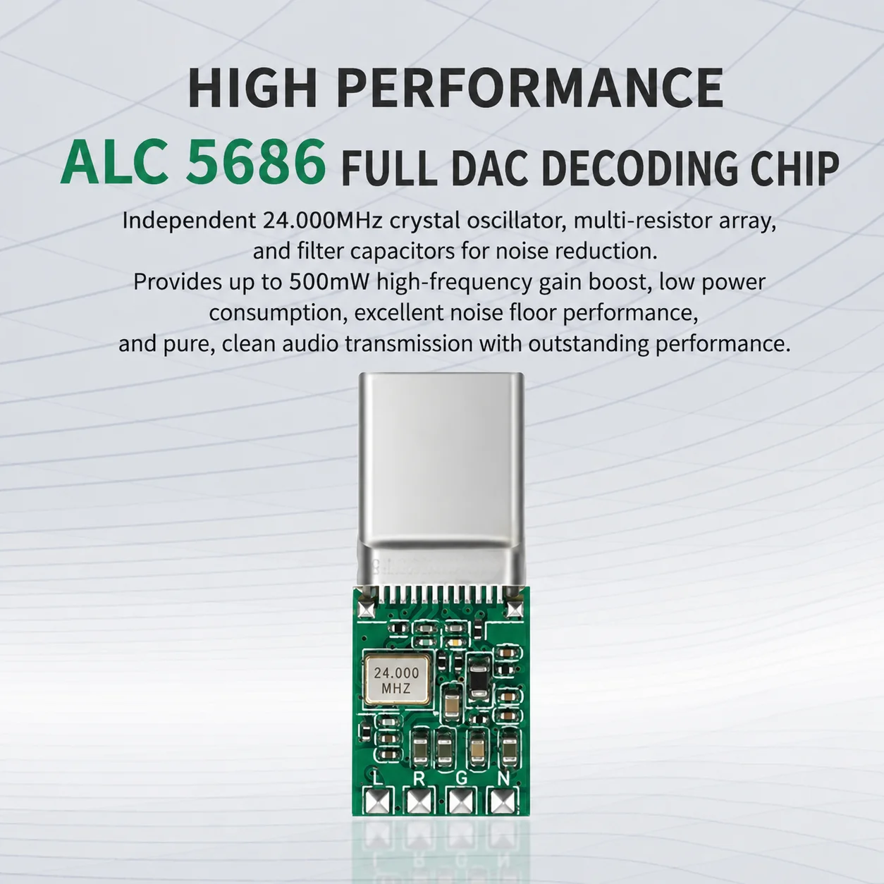 Duyou Realtek ALC5686 Type-C Audio DAC Adapter (Dongle) for Smartphones and PCs