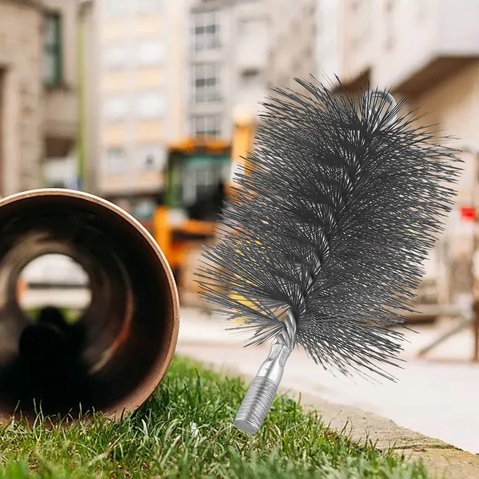 1Pc Chimney Brush Cleaning Brush Steel Wire Fireplace Flue Pipe Rust Dryer Vent Cleaner Brush Head Kit