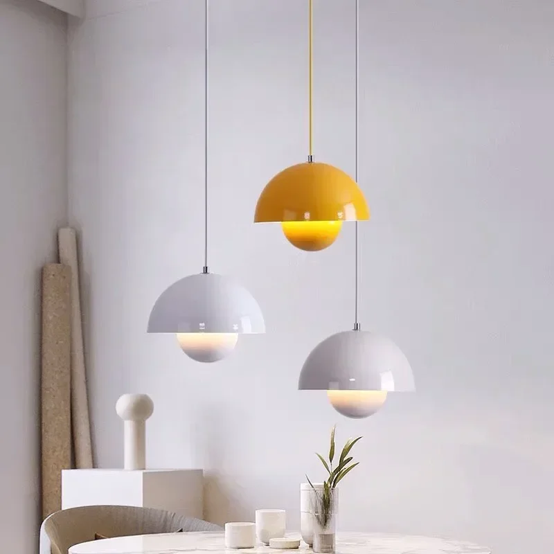 

Nordic Semicircular Pendant Light Modern Color Chandeliers Restaurant Hanging Ceiling Lamp in Denmark Style Indoor Living Room