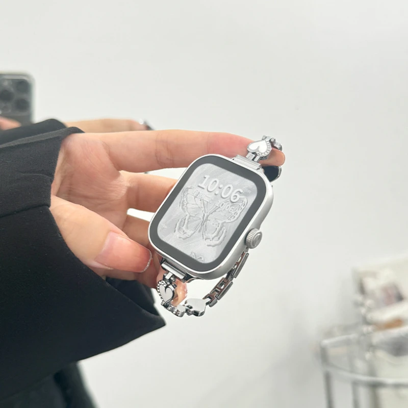 سوار ساعة رياضي من الفولاذ المقاوم للصدأ للرجال والنساء ، حزام معدني لساعة ريدمي 4 ، سوار كوريا ، سوار شاومي 8 برو ، سوار معصم