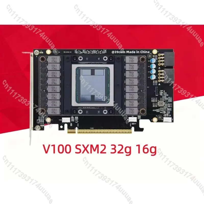 For V100 SXM2 32GB to PCIe Adapter Card with Pure Copper Cooling Turbo Fan High Performance GPU Riser Board for Mining