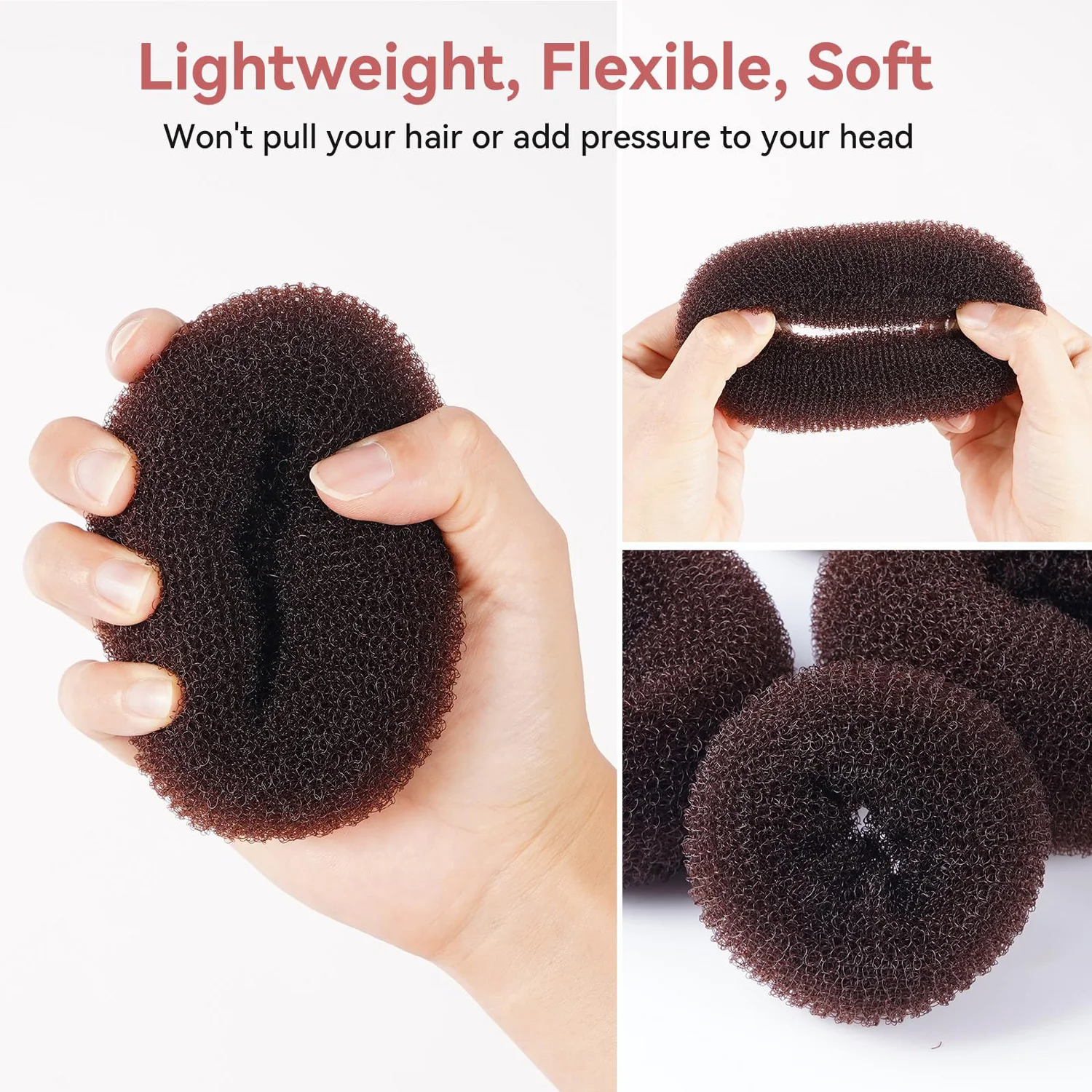 Hair Bun Maker Kit, Donut Bun Maker Elastic Hair Ties Hair Bobby Pins U Shaped Clips Ponytail Holders Accessories for Girls