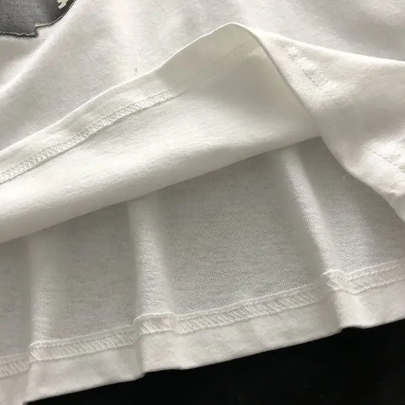 الهيب هوب الكرتون قصيرة الأكمام المتضخم تي شيرت الرجال النساء المعتاد الصيف الاتجاه زوجين أعلى Y2k الجمالية القوطية الشرير الملابس