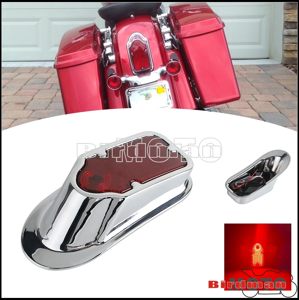 Metal Brake Tail Light Tombstone Tail Brake Lamp For Harley Touring Softail Chopper Bobber Cafe Racer Custom Rear LED Taillight