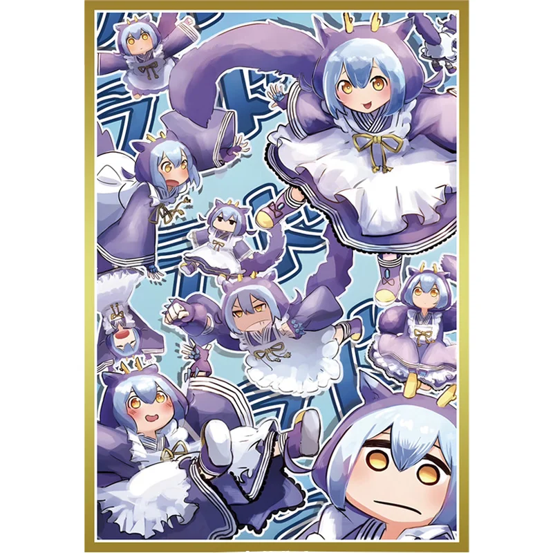 60Pcs/Set Yu Gi Oh Cards Sleeve Laundry Dragonmaid Little Blue Anime Game Laser Version Toy DIY Colorful Cards Protective Cover