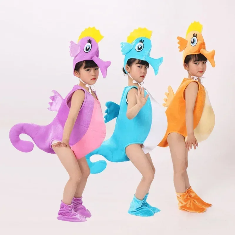 

Child Kid Starfish Hippocampus SeaHorse Costume Halloween Party Cosplay Marine Animal Costume Clothes For Boy or Girl R