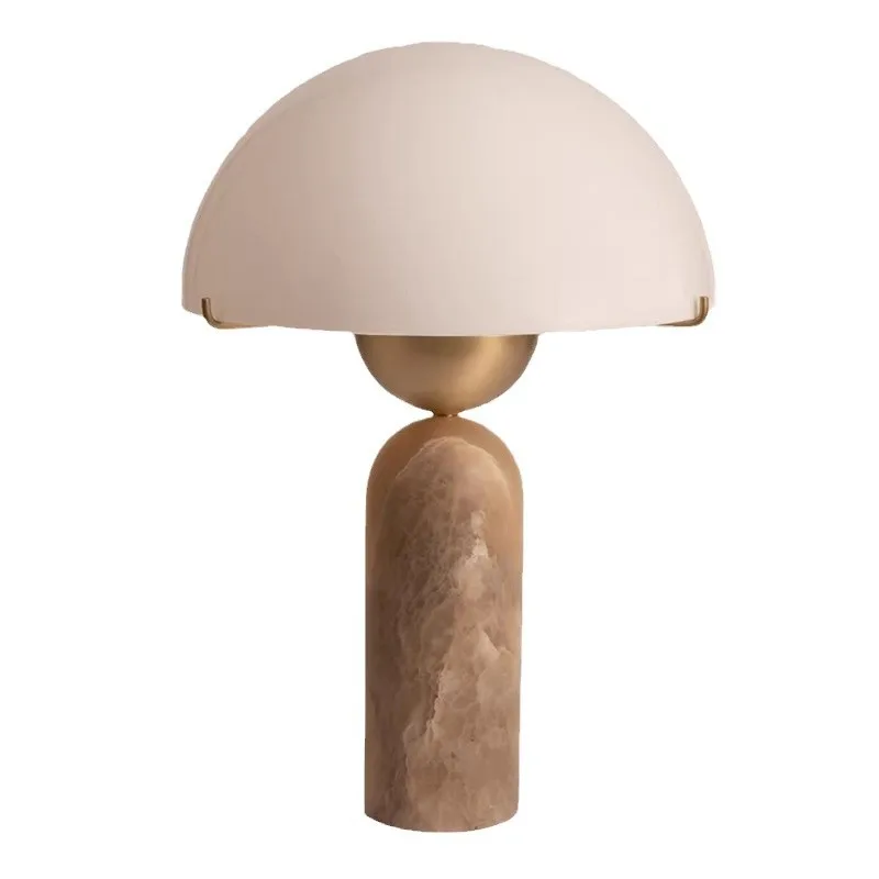 

Nordic minimalist, modern, travertine table lamp, designer, living room, study, bedroom, bedside lamp, wabi sandy wind