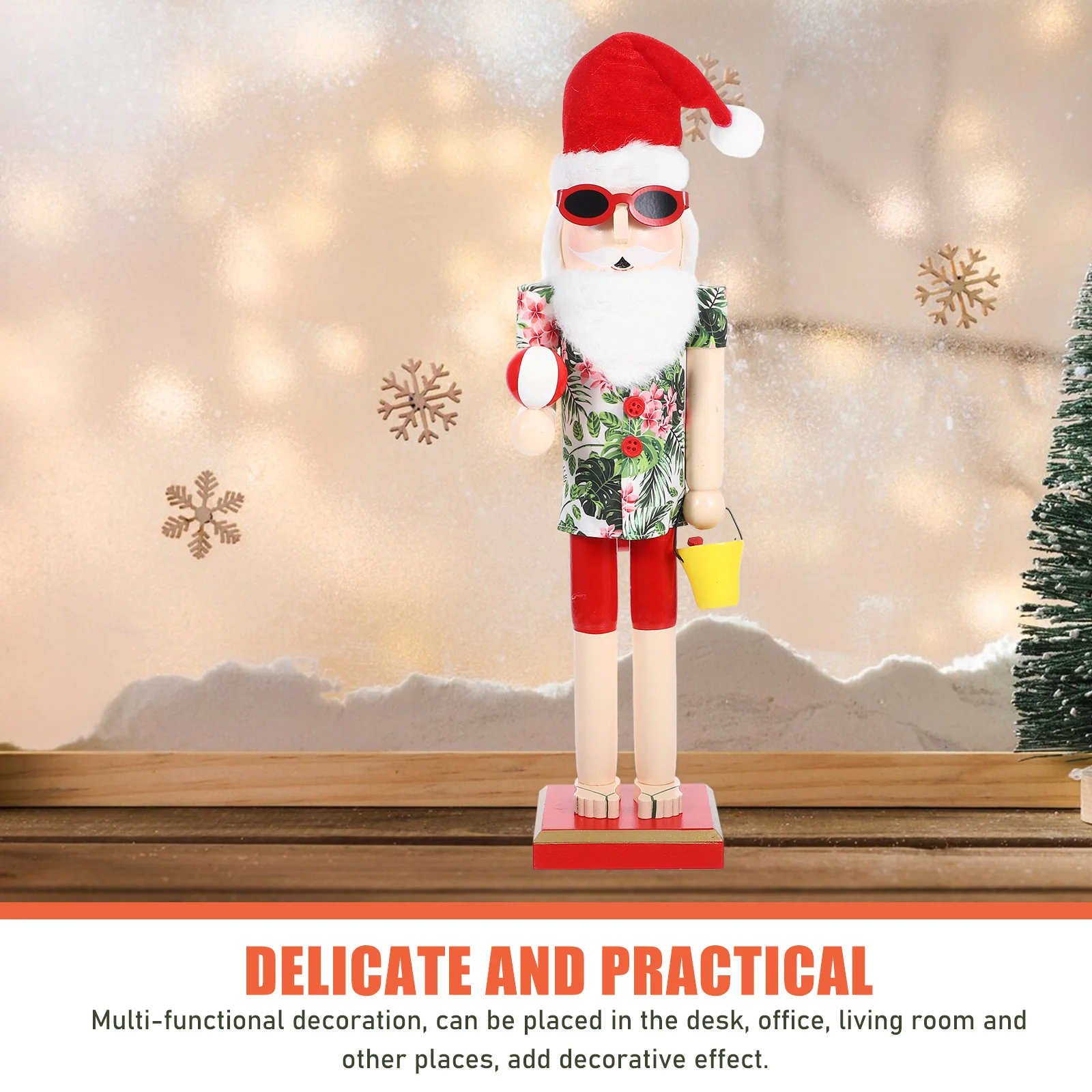 

Wooden Nutcracker Christmas Decoration Craft For Xmas Tree Ornament Desktop Holiday Decor Beach Theme Xmas Gift