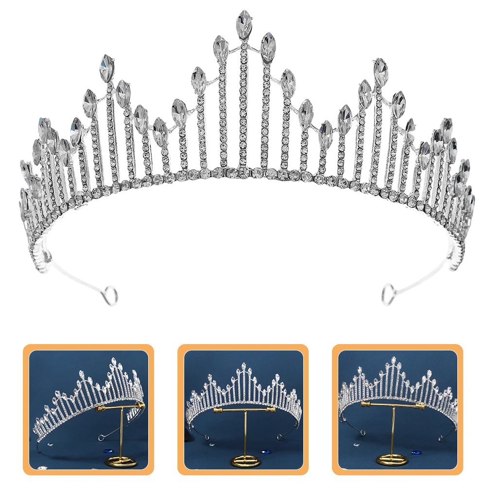 

Rhinestone Crown Wedding Crowns for Bride Forehead Bridal Tiara Princess Bridesmaid