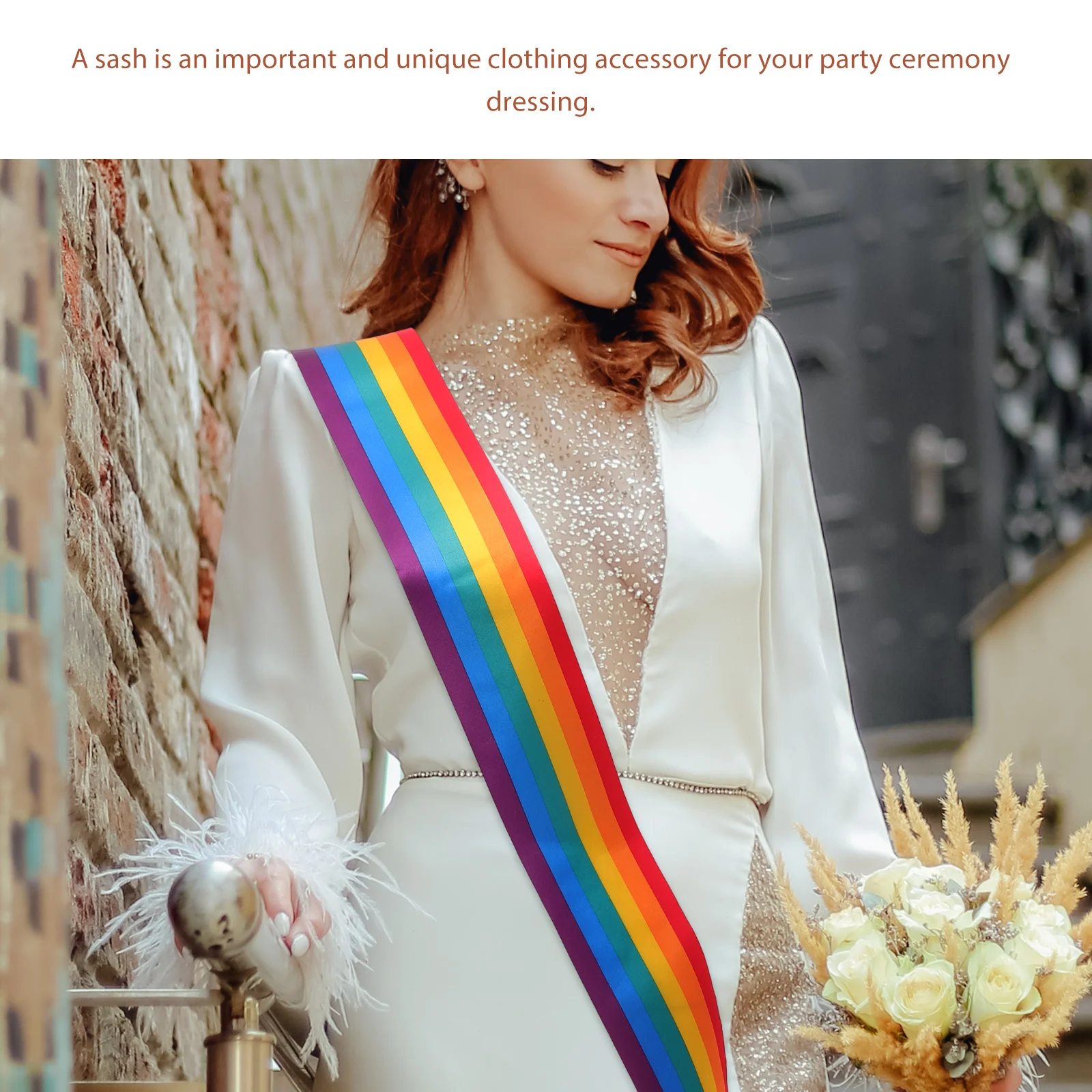 

2 Pcs Festival Belt Bridal Sash Pride Stuff Colorful Cloth Birthday Bride