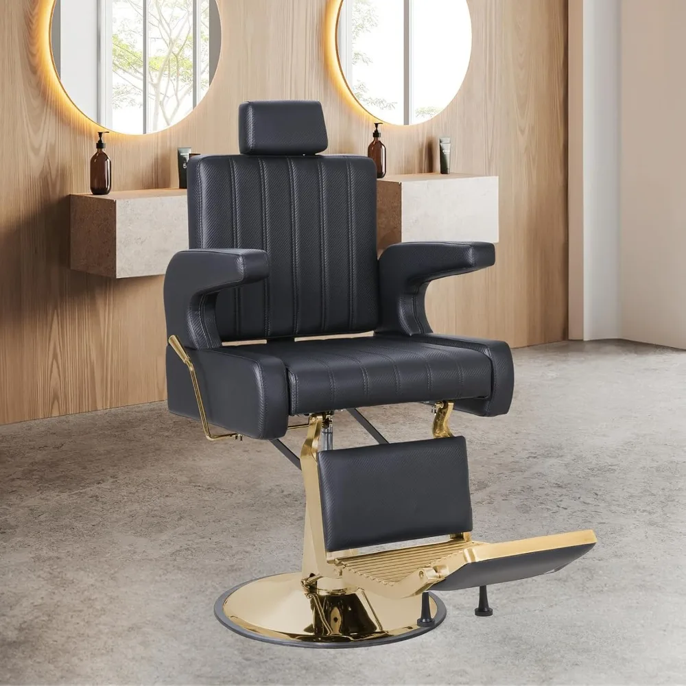 

Barber Salon Chair for Hair Stylist – Reclining Design with Heavy-Duty Hydraulic Pump, Styling Chair for Barbershop & Home Use