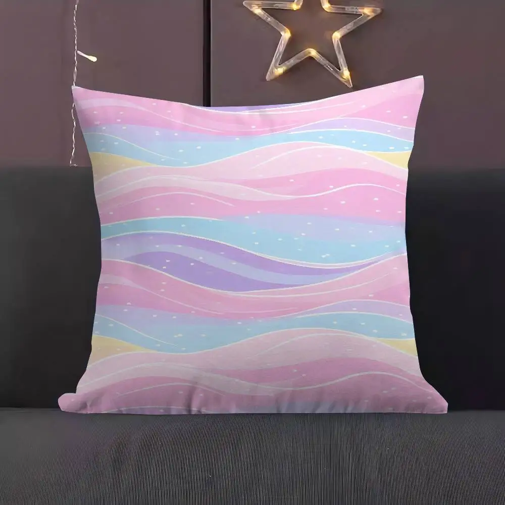 

Pastel Wave Patterns Pillow Gifts Home Office Furnishings Bedroom Sofa Car Cushion Cover Case 45x45cm