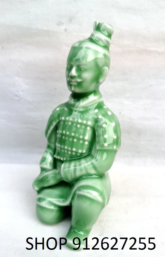 Qing Porcelain Kneeling Terracotta Warrior Statue