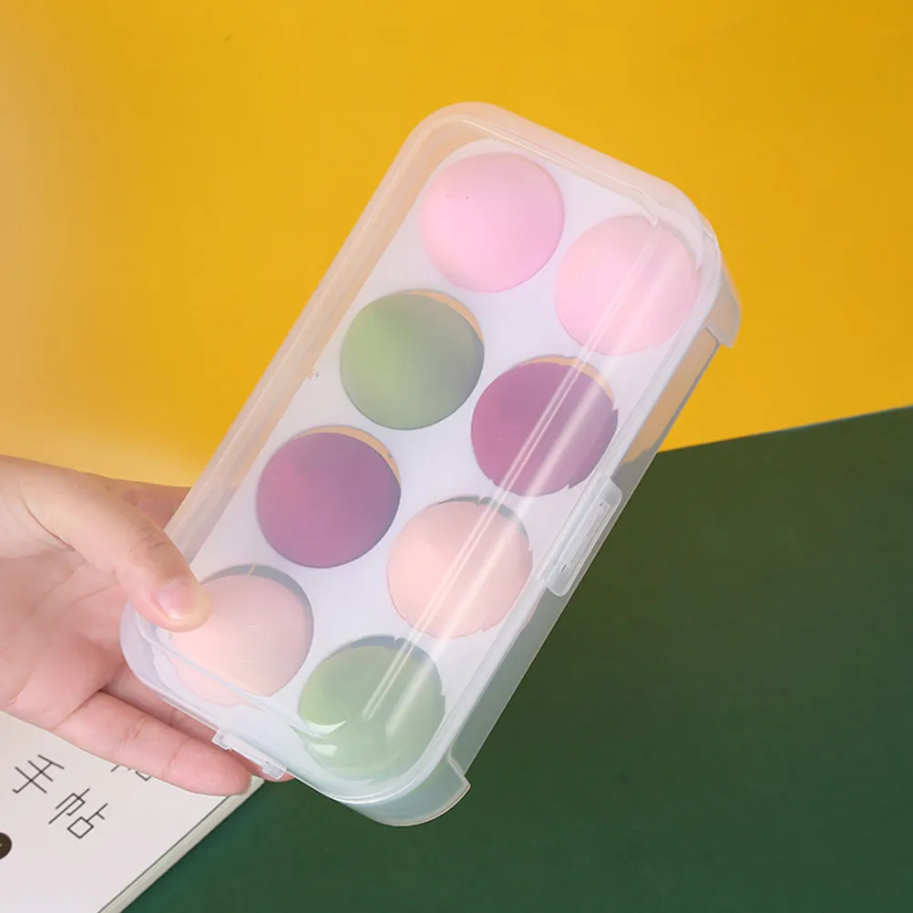 2Pcs Chic Powder Puff Storage Box Makeup Sponge Drying Organizer Clean Sponge Box Supplies Storage Case
