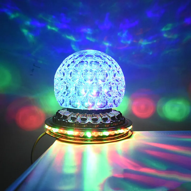 Mini Lumière de Scène LED Rotative Petit Soleil Ananas, Boule Magique, Clip Coloré, Flash, ixde Noël