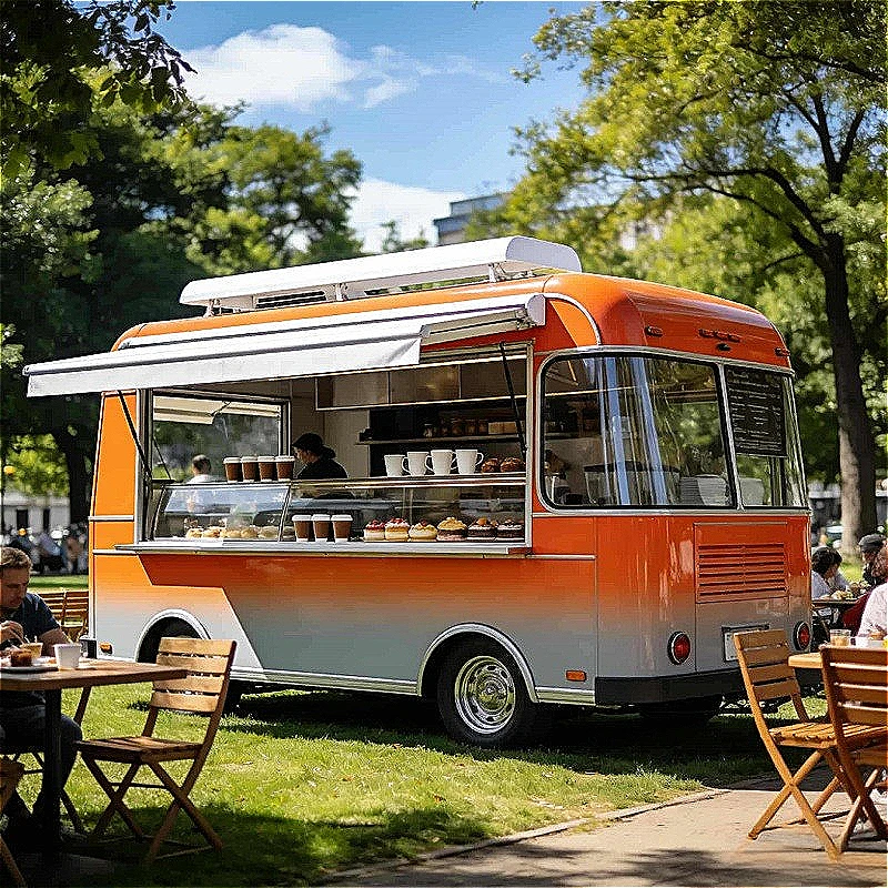 Concession Trailer Food Truck Stainless Steel Commercial Kitchen for Fried Chicken Seafood Sales Service Business Customized