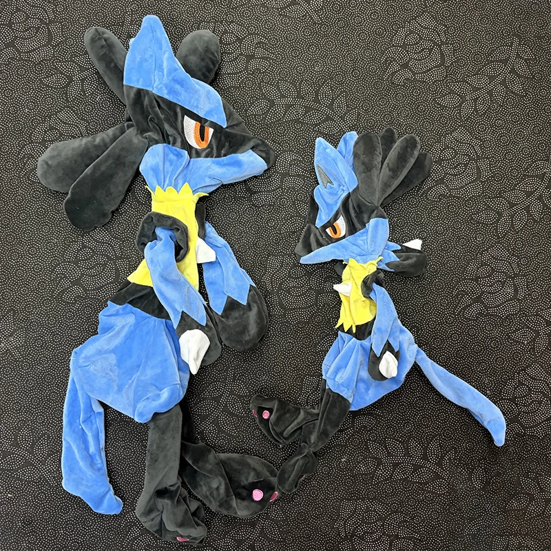 35-70cm Pluszowe zabawki Pokemon Lucario, nie wypełnione, skórzane pokrowce, duże pluszowe figurki z kreskówek, półfabrykaty, prezenty dla dzieci na Boże Narodzenie