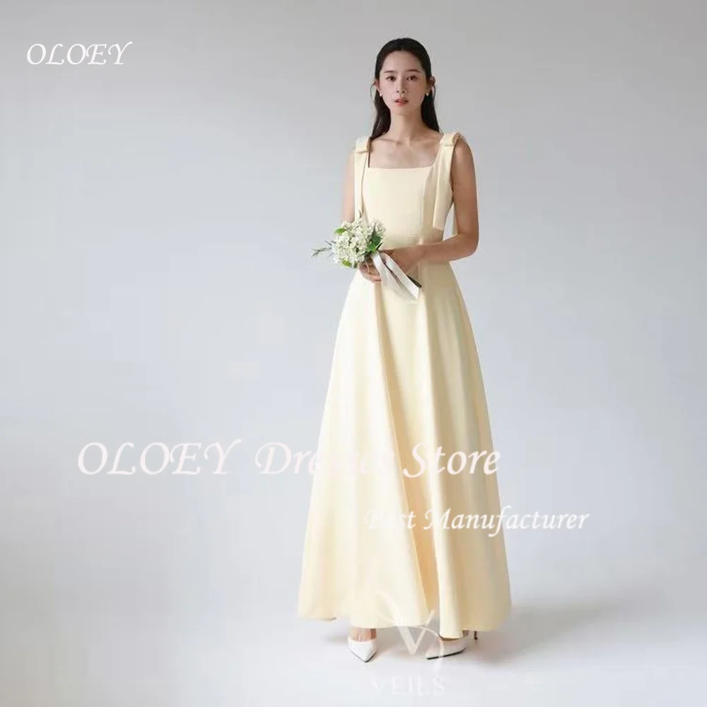 OLOEY Elegant Ankle-Length Wedding Dresses Sleeveless Bridal Gowns Korea Photoshoot Customized 2025 웨딩드레스