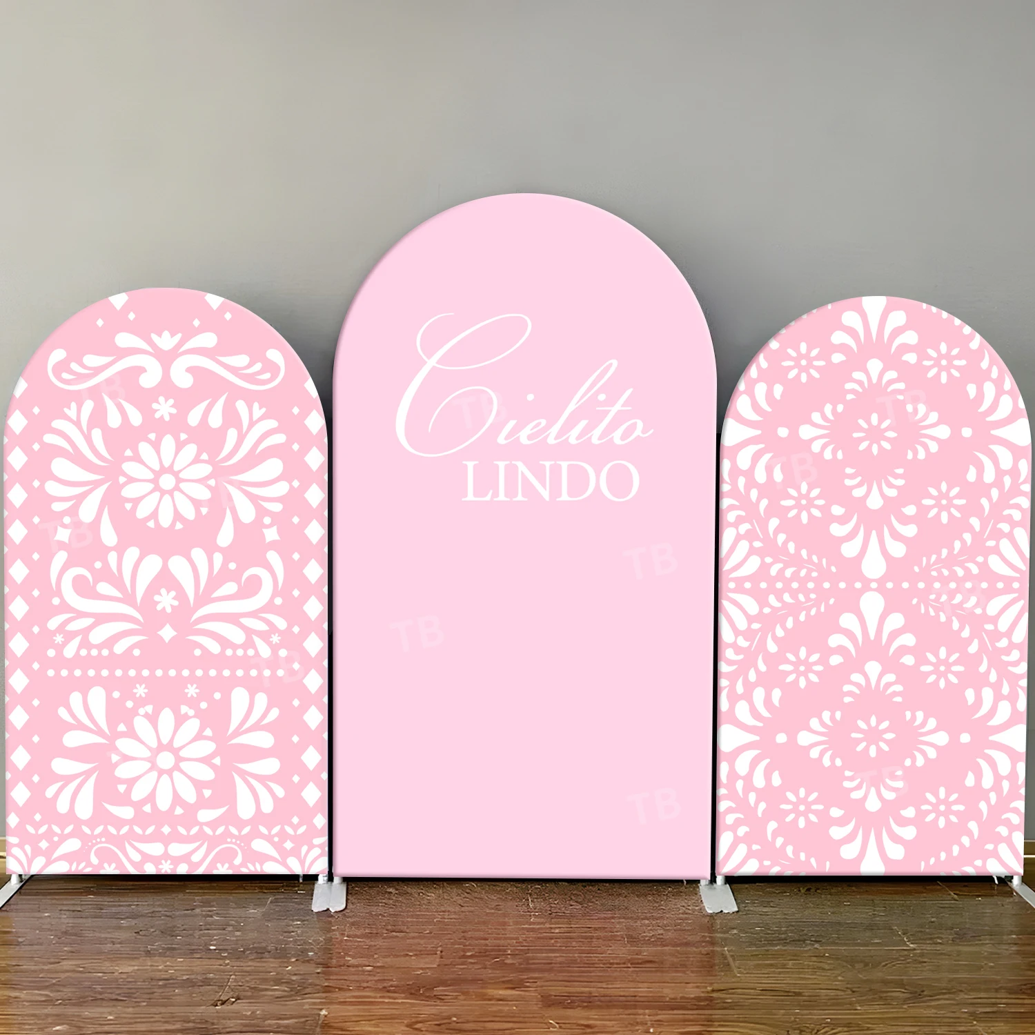 

TB Pink Mexico Theme Arch Backdrop Cover Customized for Kids Birthday Party Baby Shower Decor Wall Photography Background Props