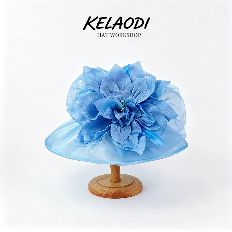 

Versatile Princess Big Hat Mesh Breathable Sunshade Hat Tea Party Wide Edge Formal Headwear Cocktail Party Top Hat