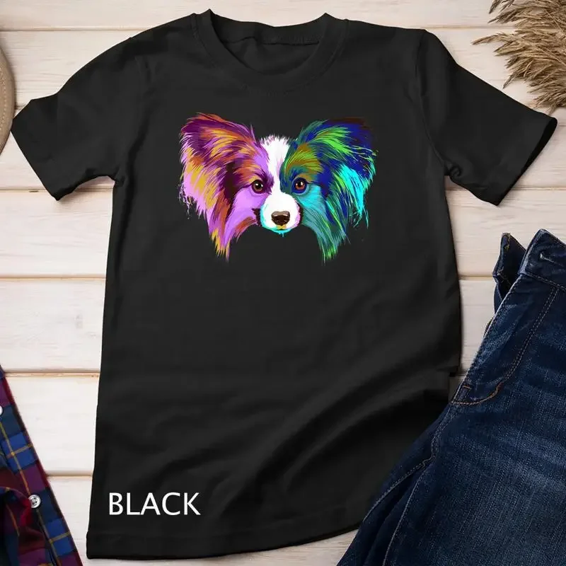 Colourful Dog Papillon T Shirt Unisex T shirt