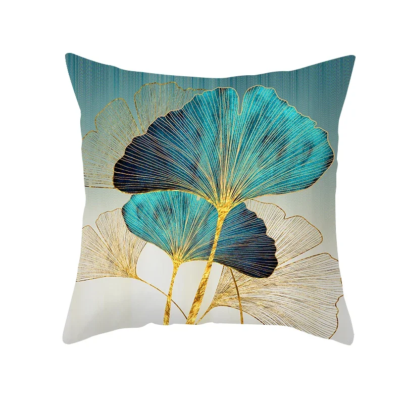 Oil Painting Flowers Gold Decorative Pillows for Sofa Glitter Pillow Case Home Decor Polyester Cushion Cover Housse De Coussin