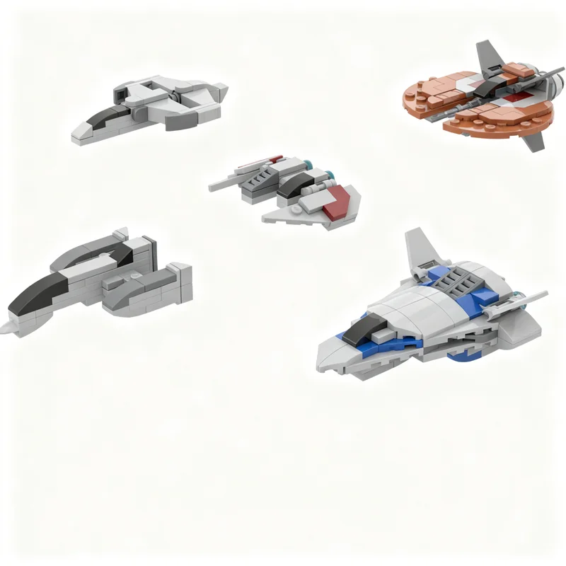 290 pièces MOC Collection de vaisseaux spatiaux Starfighter Modèles de blocs de construction Architecture Cadeau de Noël DIY Idée créative Jouet Éducation