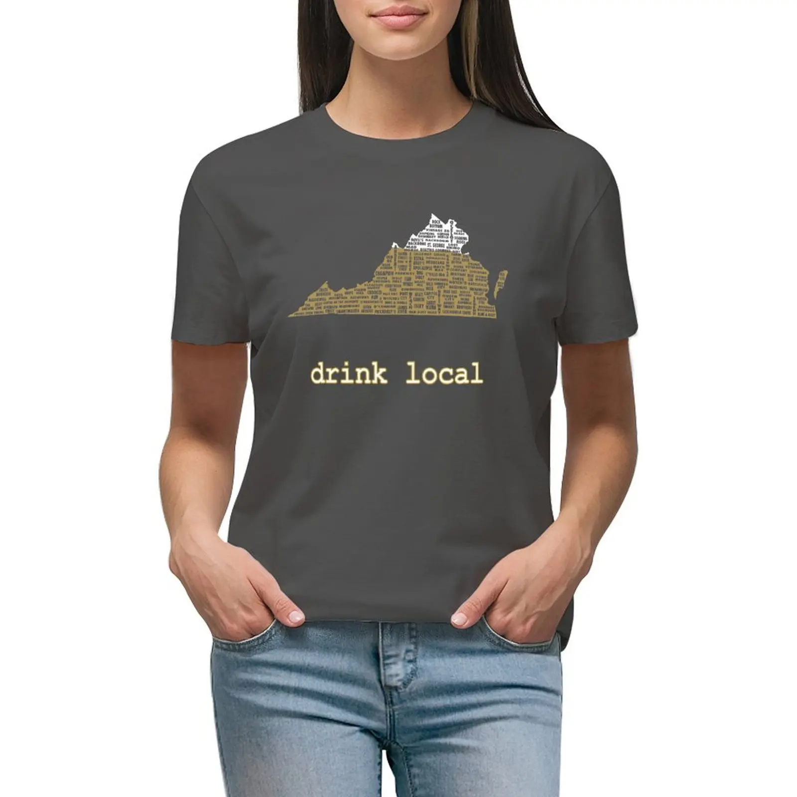 

Drink Local - Virginia Beer Shirt T-shirt cute clothes kawaii clothes t-shirts for Women cotton