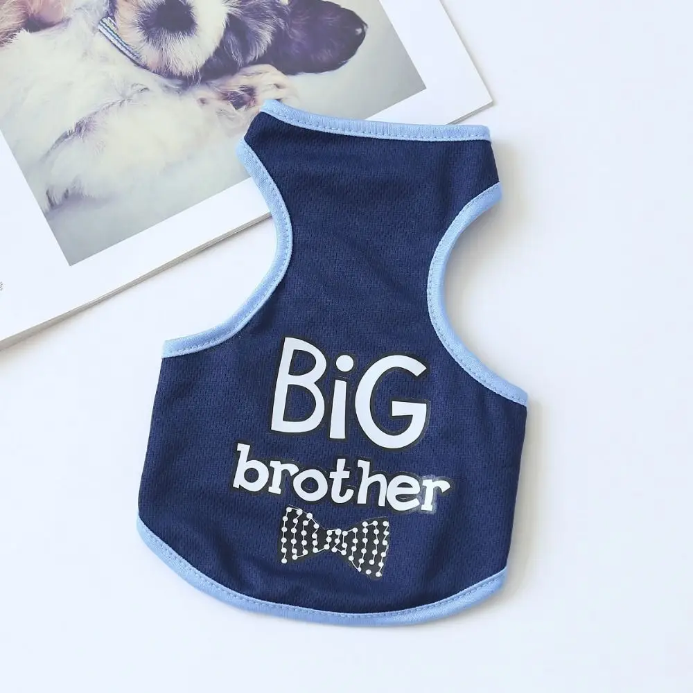 Soft Dog Thin Style Printed Vest Fashion Breathable Comfortable Pet Dog Sports Clothes Polyester Teddy Vest T-shirts Summer