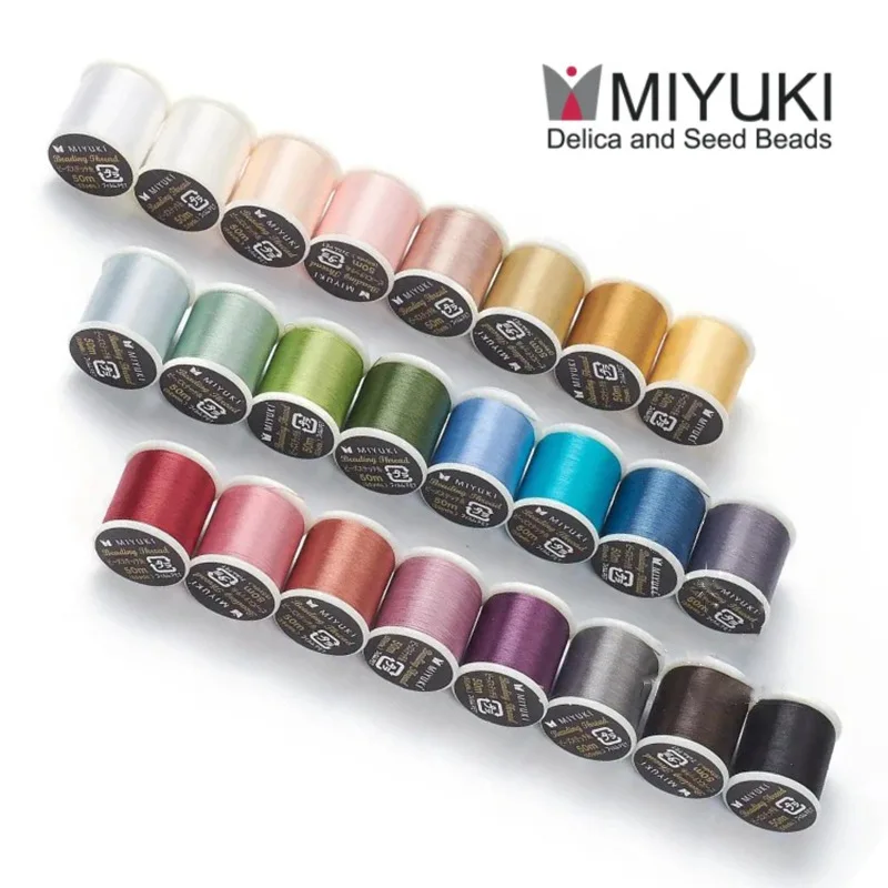 MIYUKI Beading Thread | 55yds 0.2mm High-Strength Nylon Jewelry Stringing Cord for DIY Bracelet Necklace Craft Supplies