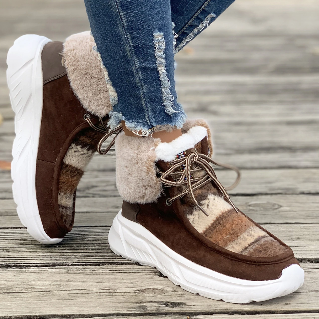 Winter New High-top Snow Boots Women Platform Warm Cotton Shoes for Women Fashion Plush Comfortable Women Boots Zapatos De Mujer