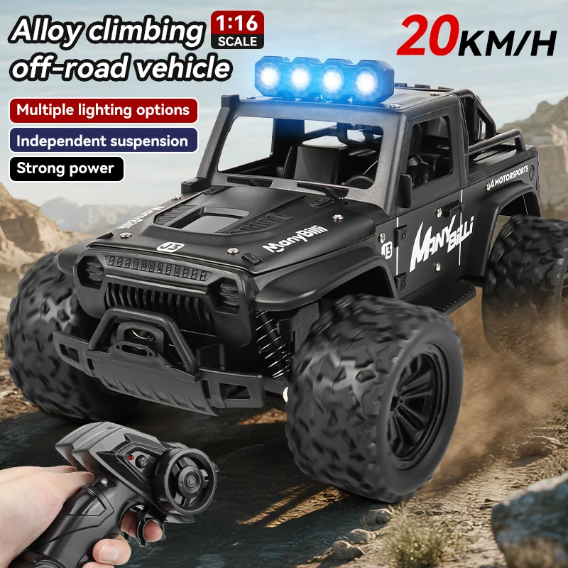 1:16 Remote Control Car Lights and Sound 2.4GHz Remote Control Jeep for Kids All Terrain Off-Road Jeep RC Car Toys Gift for Boys view 2