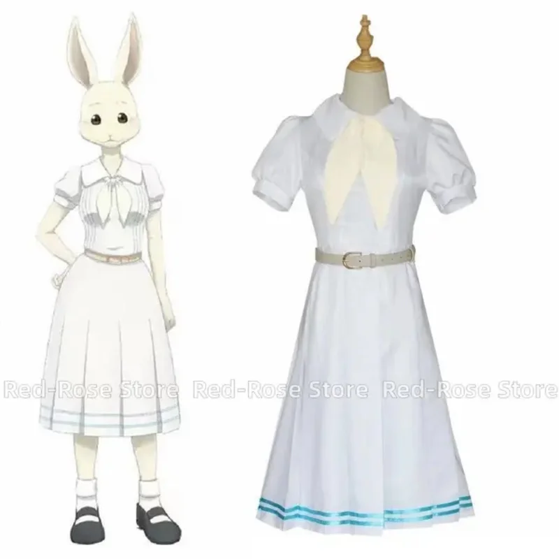 Costumi cosplay unisex Anime Cos BEASTARS Haru Rabbit a maniche corte Set per feste di Natale di Halloween Abiti uniformi