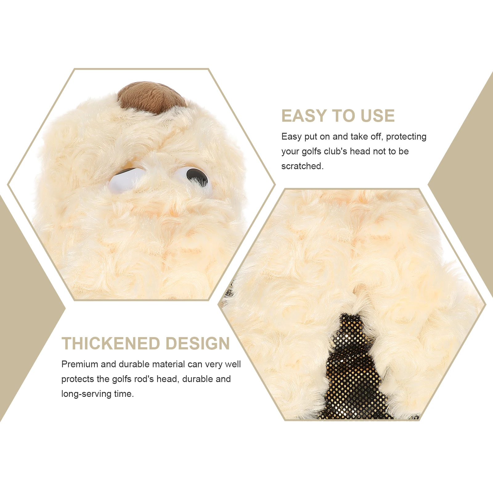 

Puppy Designed Golf Club Head Cover 3 Wood Premium Durable Protector Smooth Fit Anti-Scratch Vibration Reduction Cartoon Sleeve