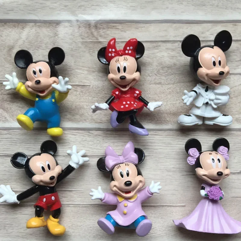 6-8 cm Minnie Mickey Mouse Action disney Wedding lalki dekoracyjne dzieci narzędzie do dekoracji ciast figurki do zabawy gry dla dzieci modne zabawki na prezent