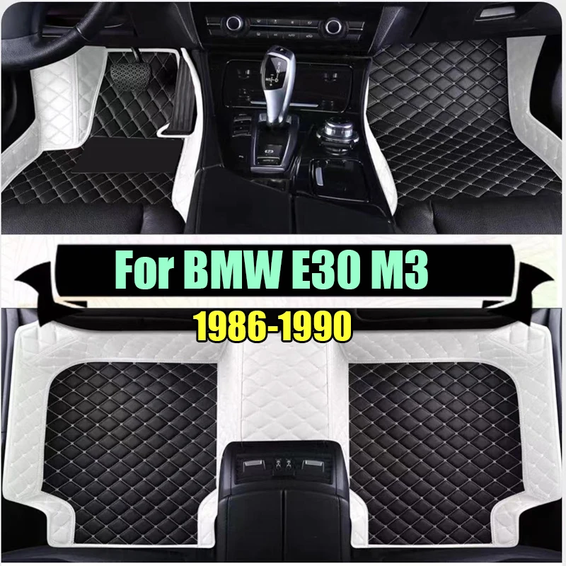 Custom Automotive Car Floor Mats For BMW E30 M3 1986 1987 1988 1989 1990 Auto Luxury Leather Men Women Car Mats Full Coverage