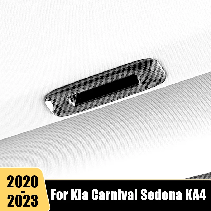 

For Kia Carnival Sedona KA4 2020 2021 2022 2023 Carbon Car Sunroof Handle Trim Stickers Cover Interior Decoration Accessories